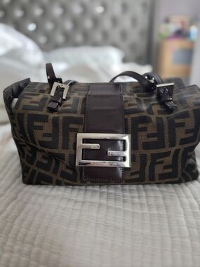 Fendi Zucca Bento Box Vintage Shoulder Bag